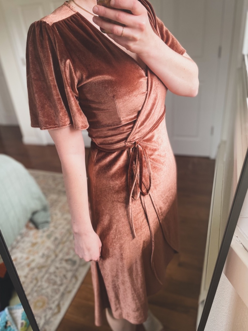 BALTIC BORN Velvet Wrap Midi Dress